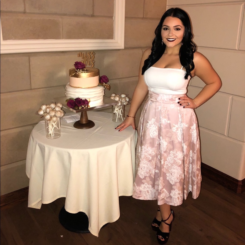 Blush floral skirt